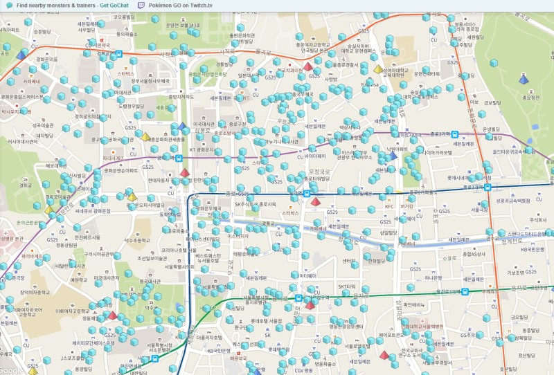 포켓몬 Go : 포켓스탑 위치, 서울 포켓스탑 지도 간단확인! : 네이버 블로그