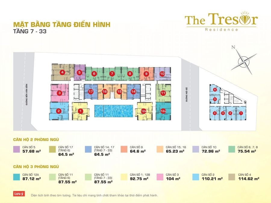 Mặt bằng điển hình the Tresor tầng 7-33