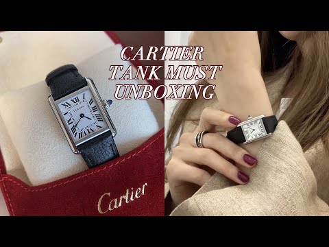 ENG | 까르띠에 탱크 머스트 스몰 언박싱, 시계 줄 교체 | CARTIER TANK MUST UNBOXING