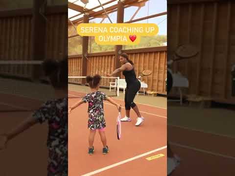 Serena Williams And Her Daughter Olympia Playing Tennis 🎾