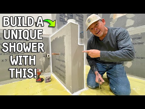 Building CUSTOM SHAPED, STURDY Half Walls for Bathroom Makeover - THE SHOP Part 16