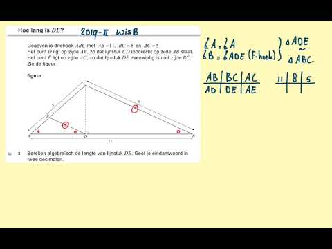 2019-II Hoe lang is DE? (vraag 3) havo wiskunde B
