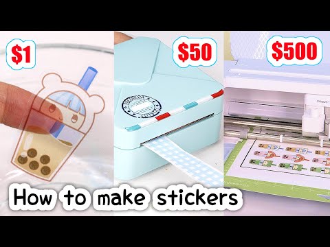 How I make STICKERS $1 vs $500 ~ sticker printer, print and cut CRICUT MAKER tutorial, and more